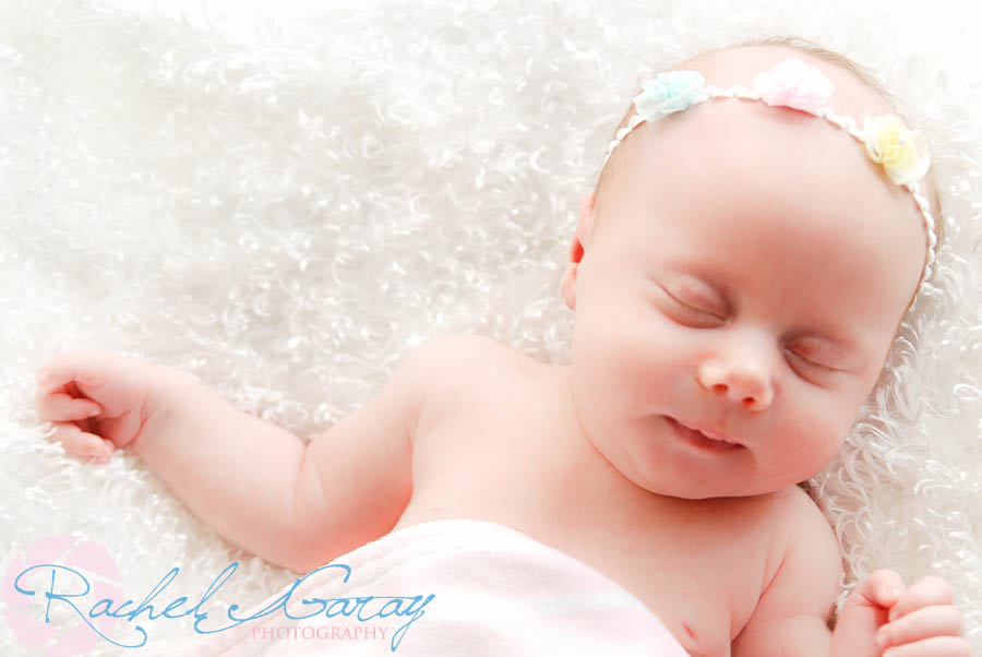 A sleeping baby B, after her baby portraits session!