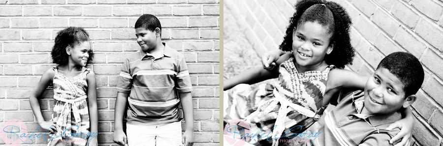 Child Portraits - Evan and Ashley 13 12 Brother and sister posing against a wall in these child portraits.