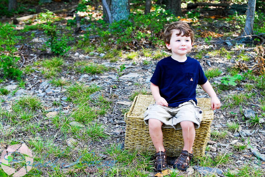 Toddler sitting & smiling in this Germantown child photography session!