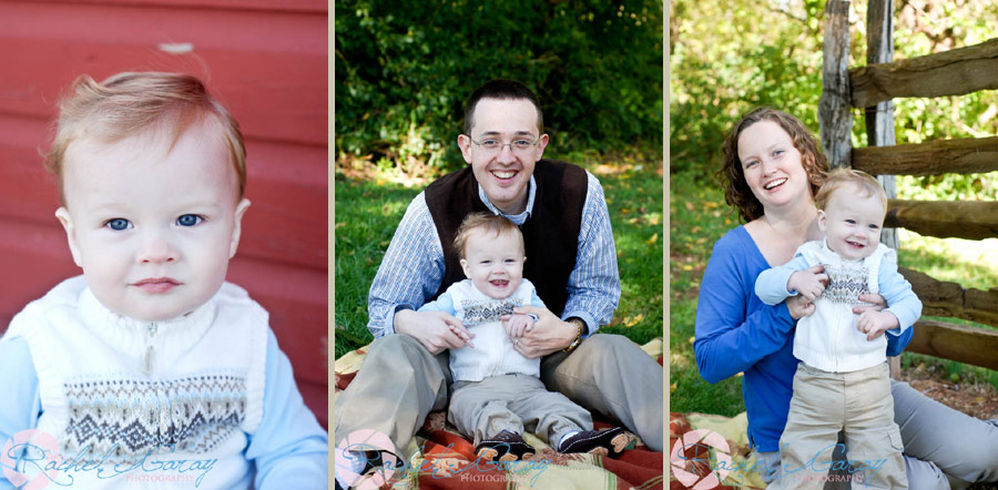 Parents and child smiling in this Rockville outdoor portraits session