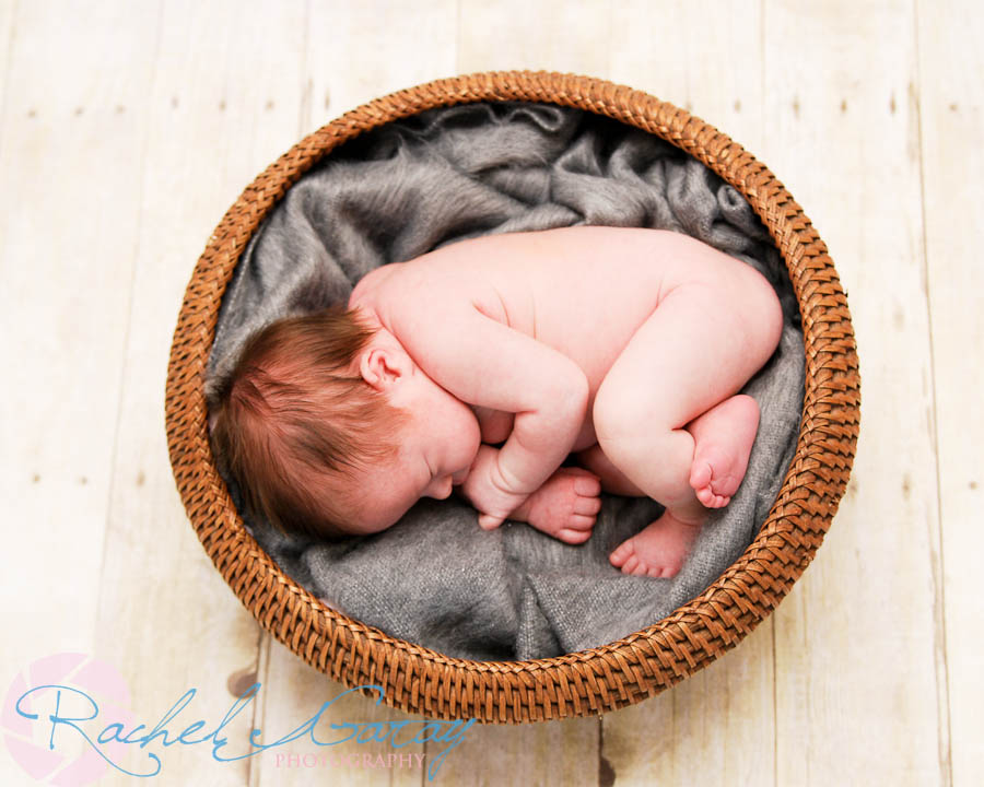 Rockville newborn photography with baby in basket!