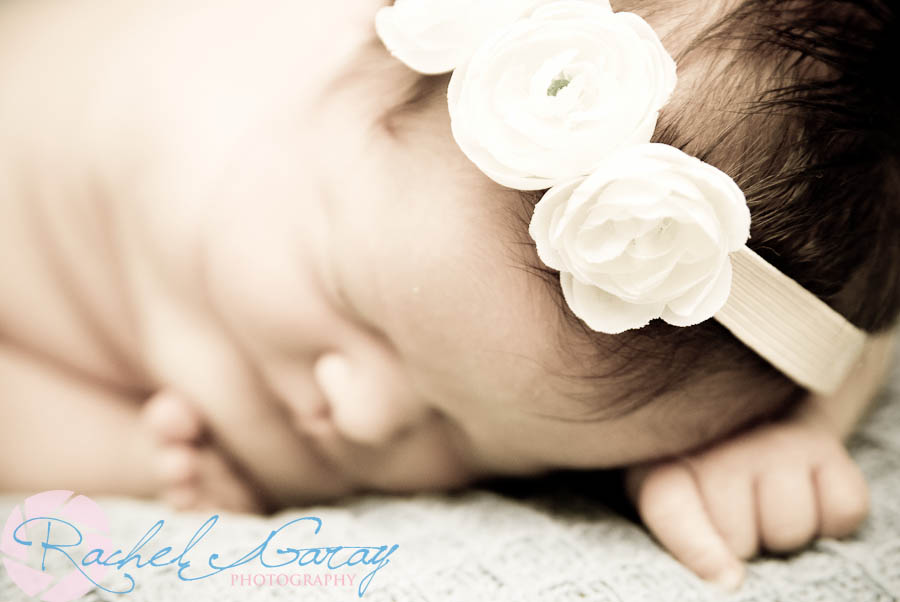 Headband on baby in this Rockville newborn photography session