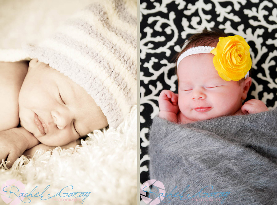 Baby w/hat and headband in these Rockville MD newborn portraits