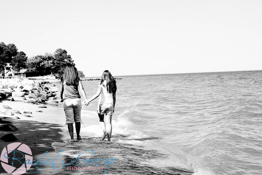 Family walking home from the beach